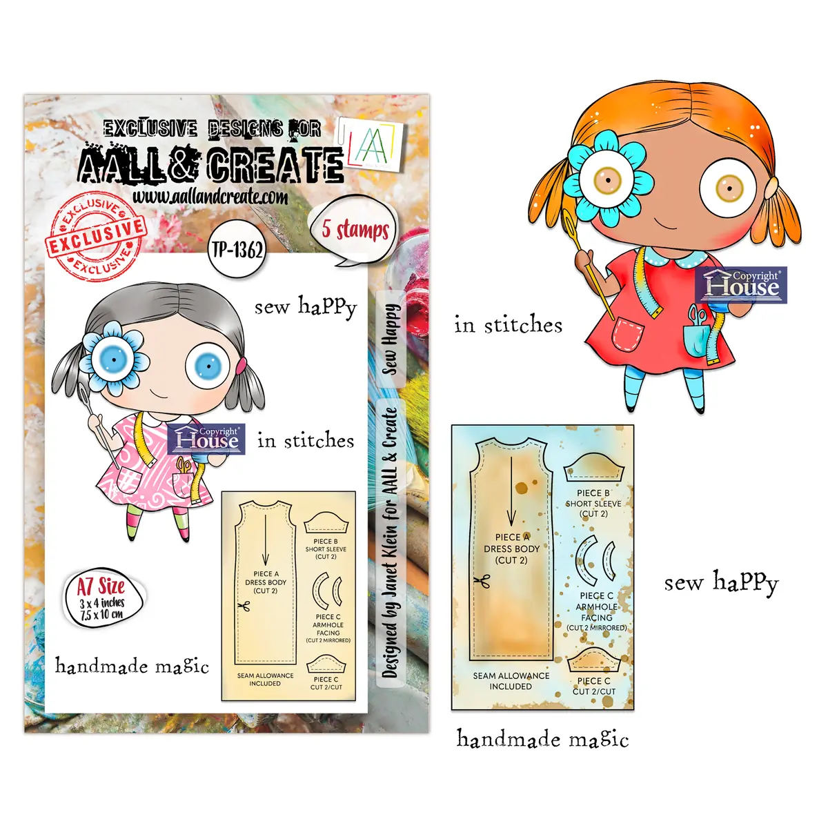 Aall And Create - A7 Stamp Sets - Sew Happy 1