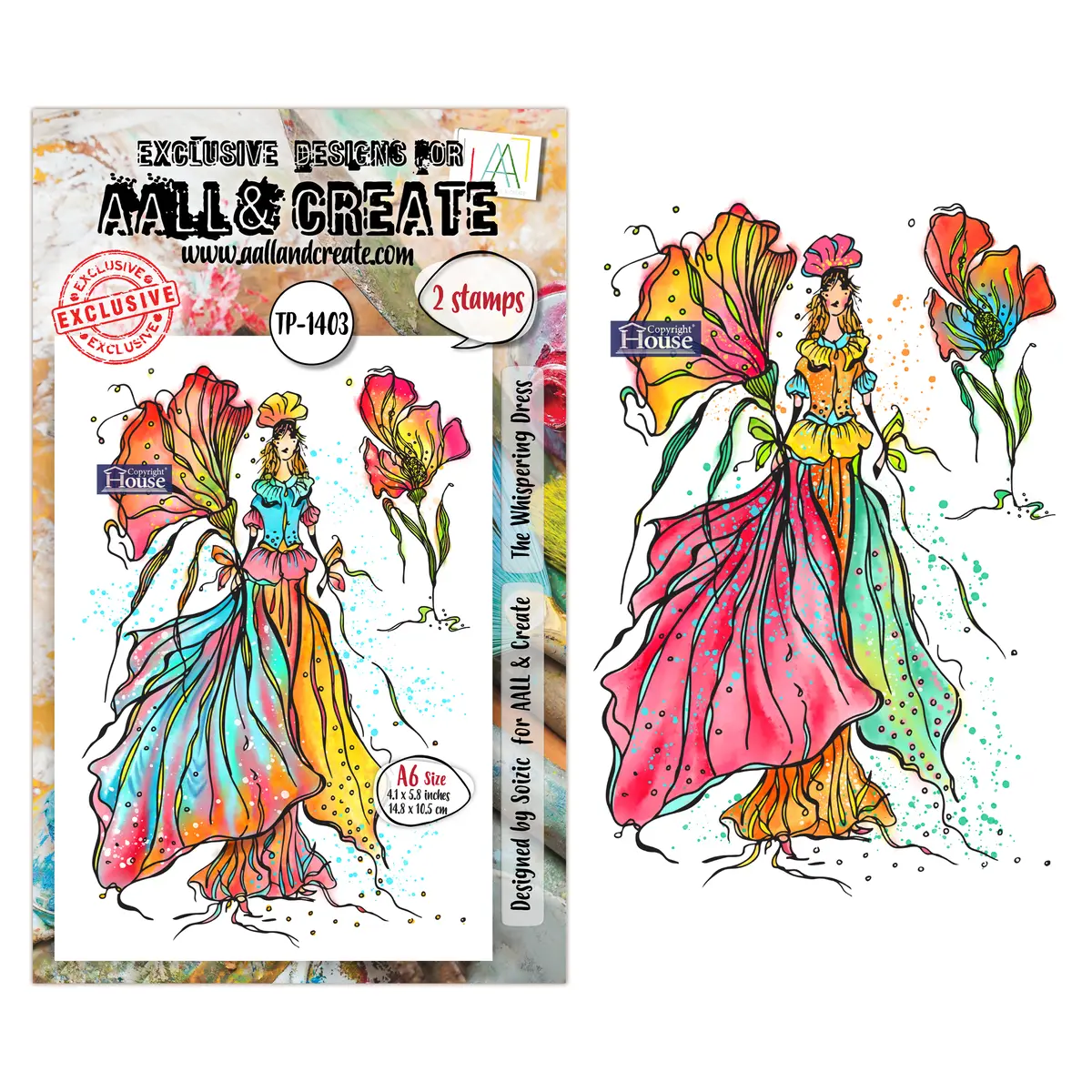 Aall And Create - A6 Stamp Sets - The Whispering Dress 1