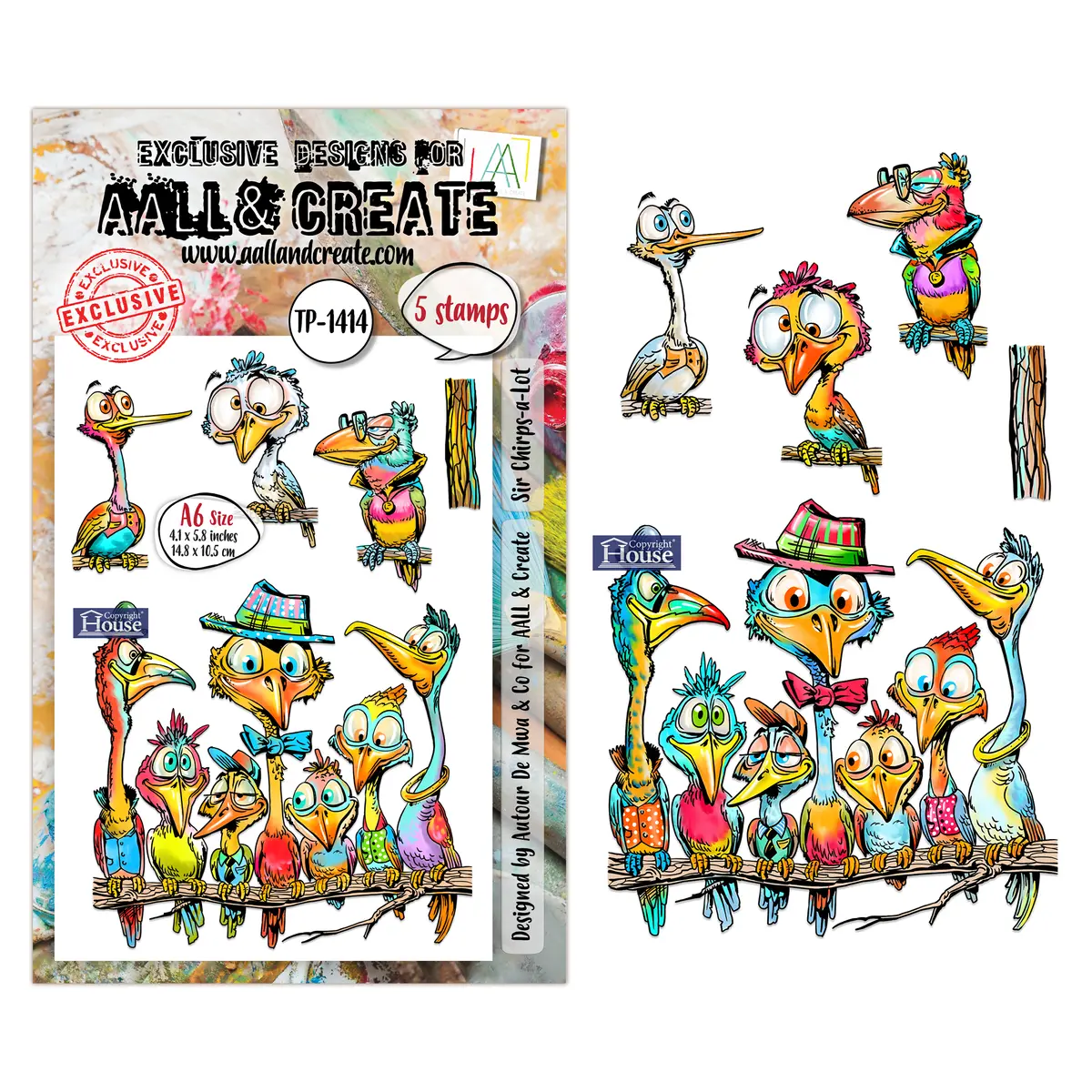 Aall And Create - A6 Stamp Sets - Sir Chirps-A-Lot 1