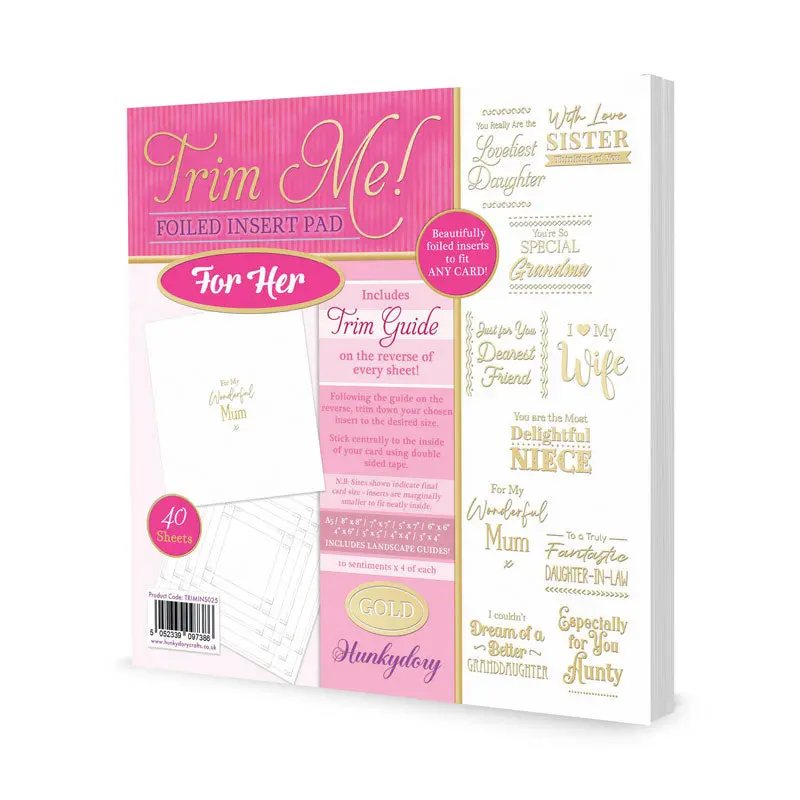 Trim Me! Foiled Insert Pad - For Her - Gold 1