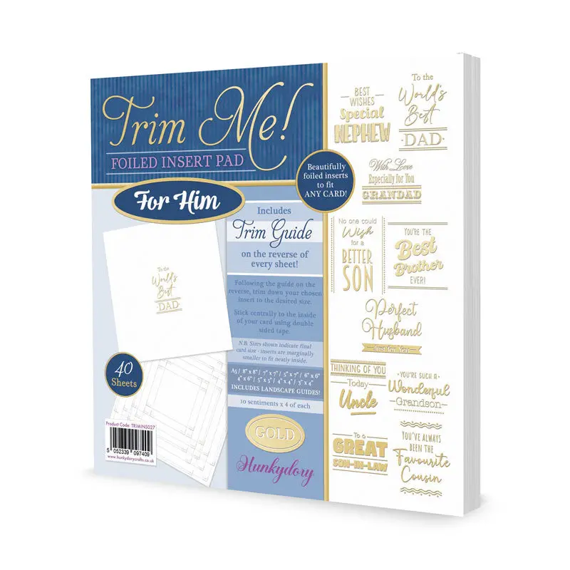 Trim Me! Foiled Insert Pad - For Him - Gold 1