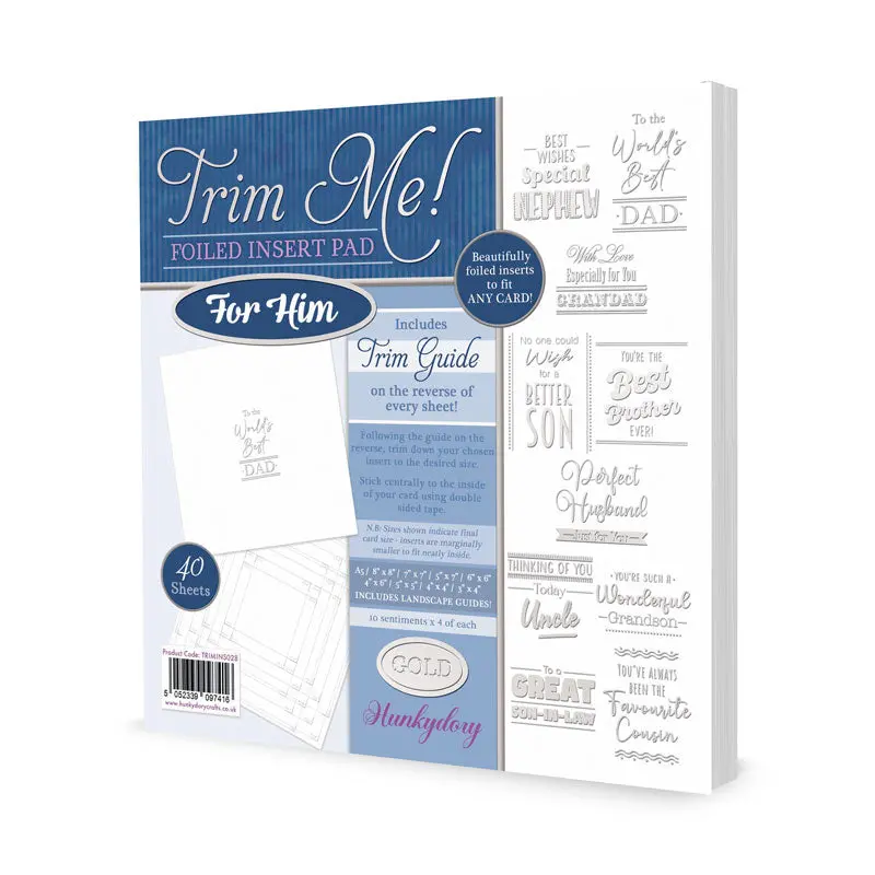 Trim Me! Foiled Insert Pad - For Him - Silver 1