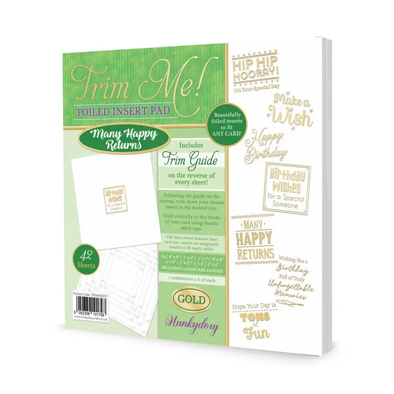 Trim Me! Foiled Insert Pad - Many Happy Returns - Gold 1