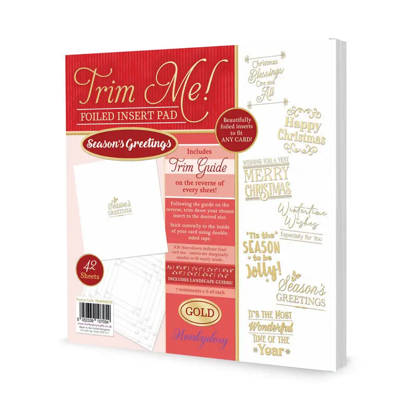Trim Me! Foiled Insert Pad - Season's Greetings Gold 1