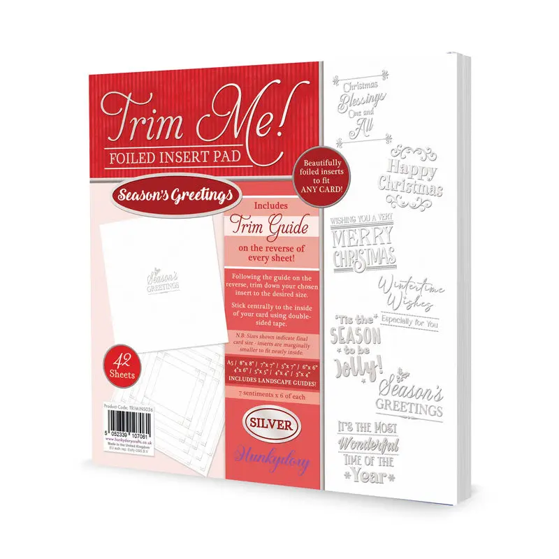 Trim Me! Foiled Insert Pad - Season's Greetings Silver 1