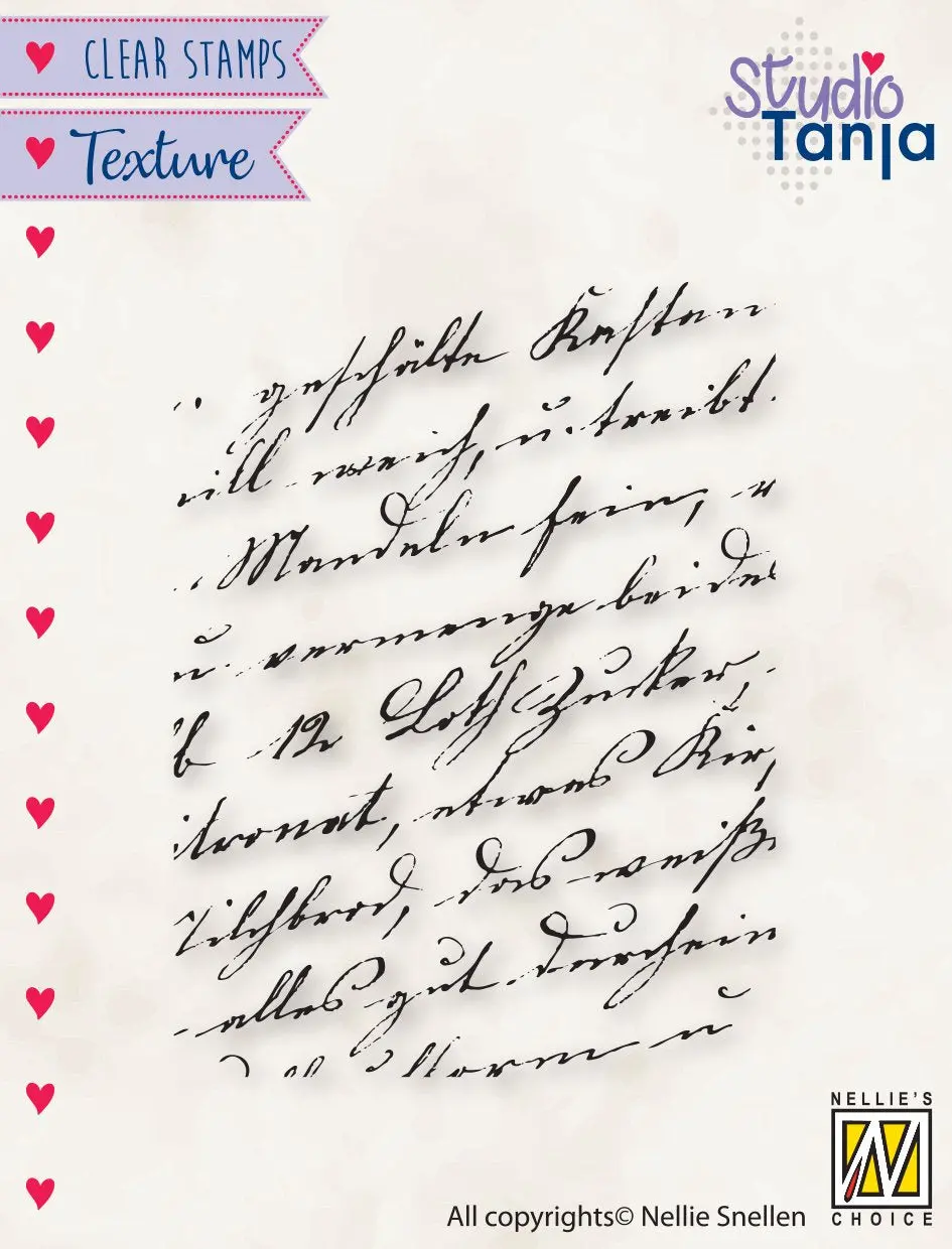 Nellie's Choice Texture Clear Stamp Writing 1