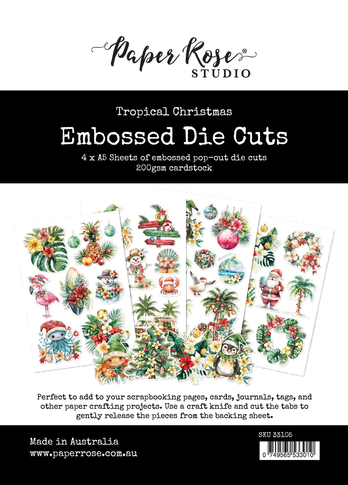 Tropical Christmas Embossed Die Cuts 33105 1