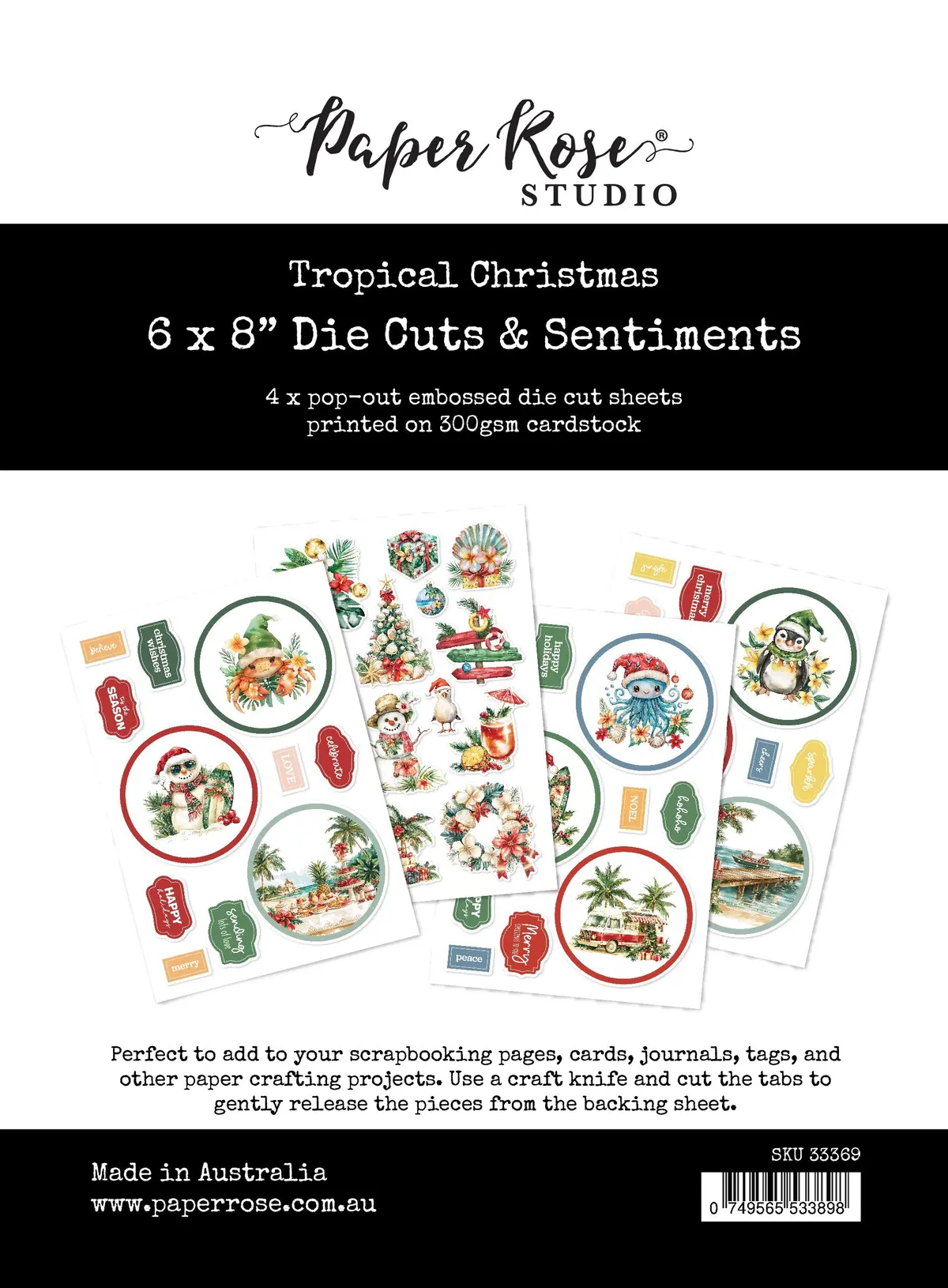 Tropical Christmas 6X8" Die Cuts & Sentiments 33369 1