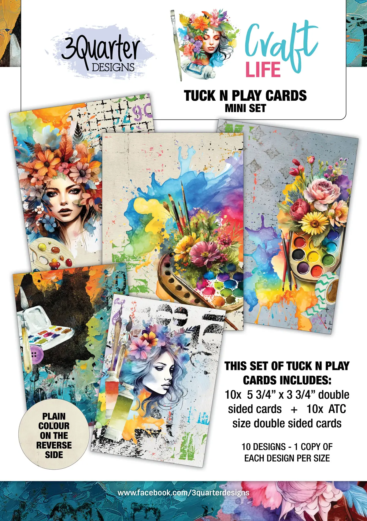 3Quarter Designs Craft Life Tuck N Play Cards Pack Mini Set 1