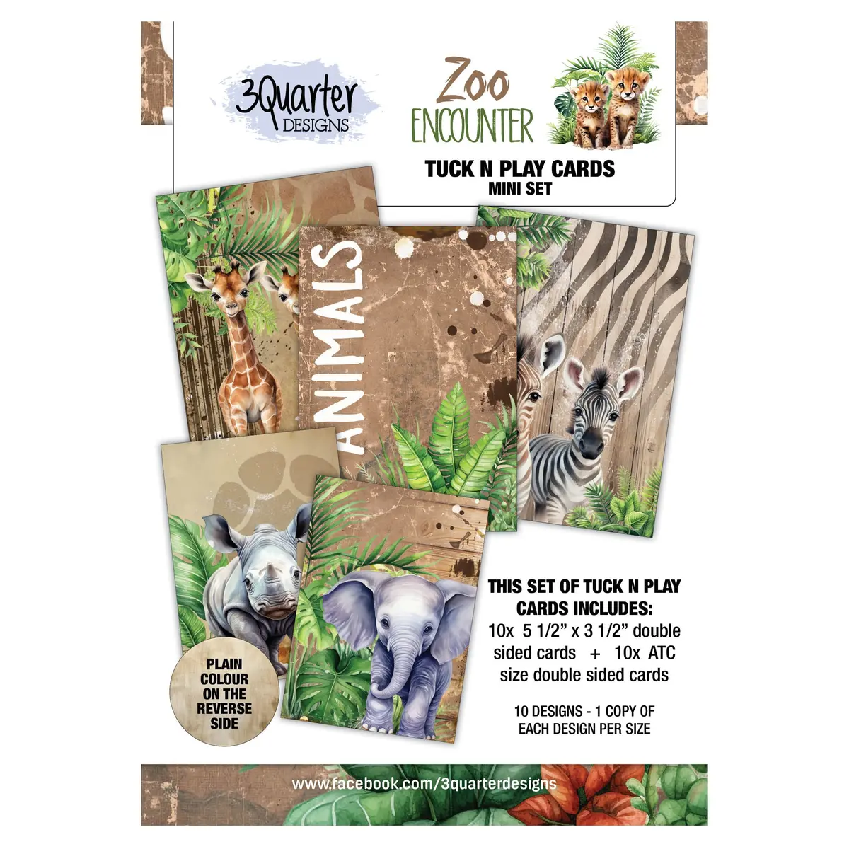 3Quarter Designs Zoo Encounter Tuck N Play Cards Mini Set 1