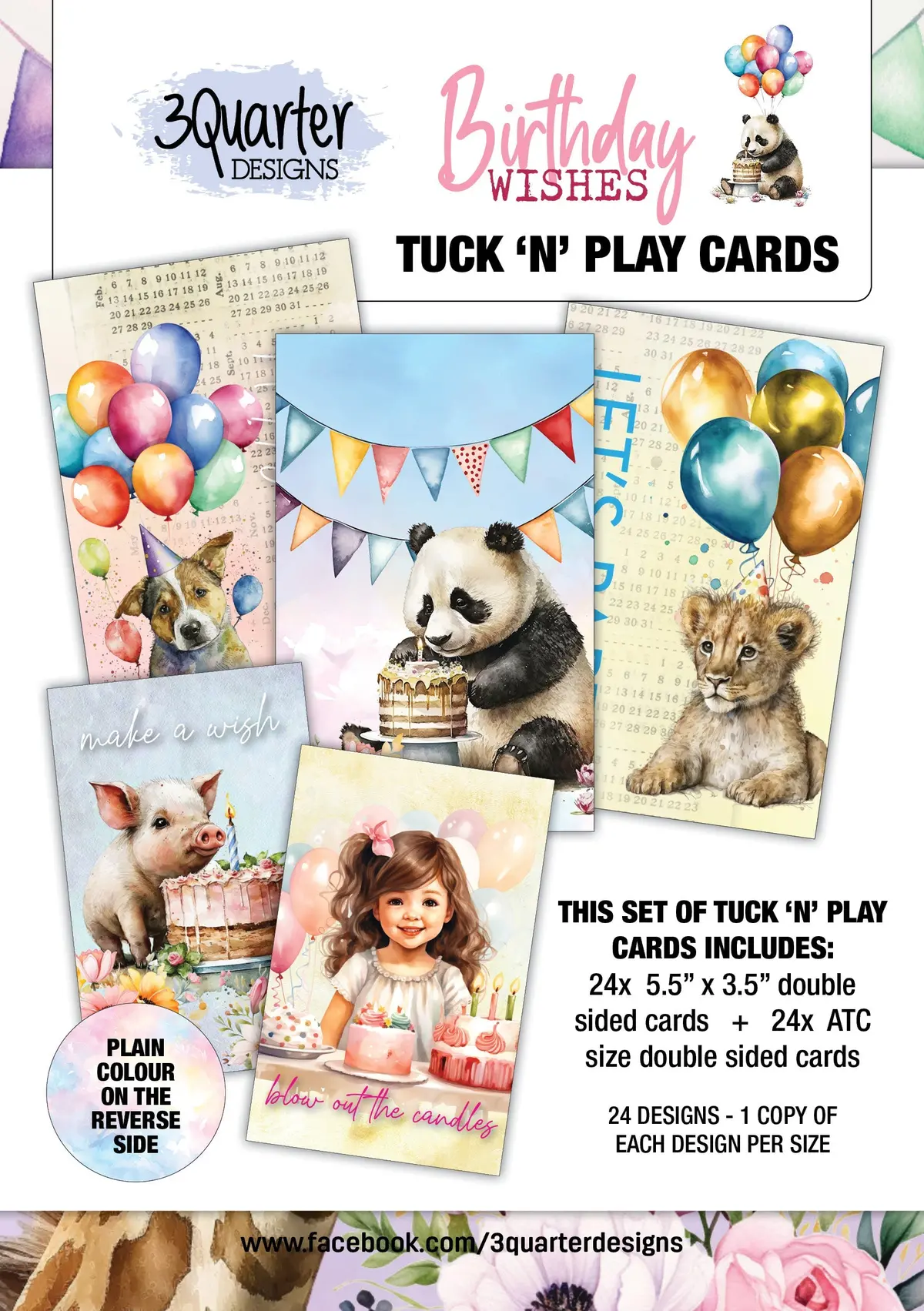 3Quarter Designs Birthday Wishes - Tuck N Play Cards 1