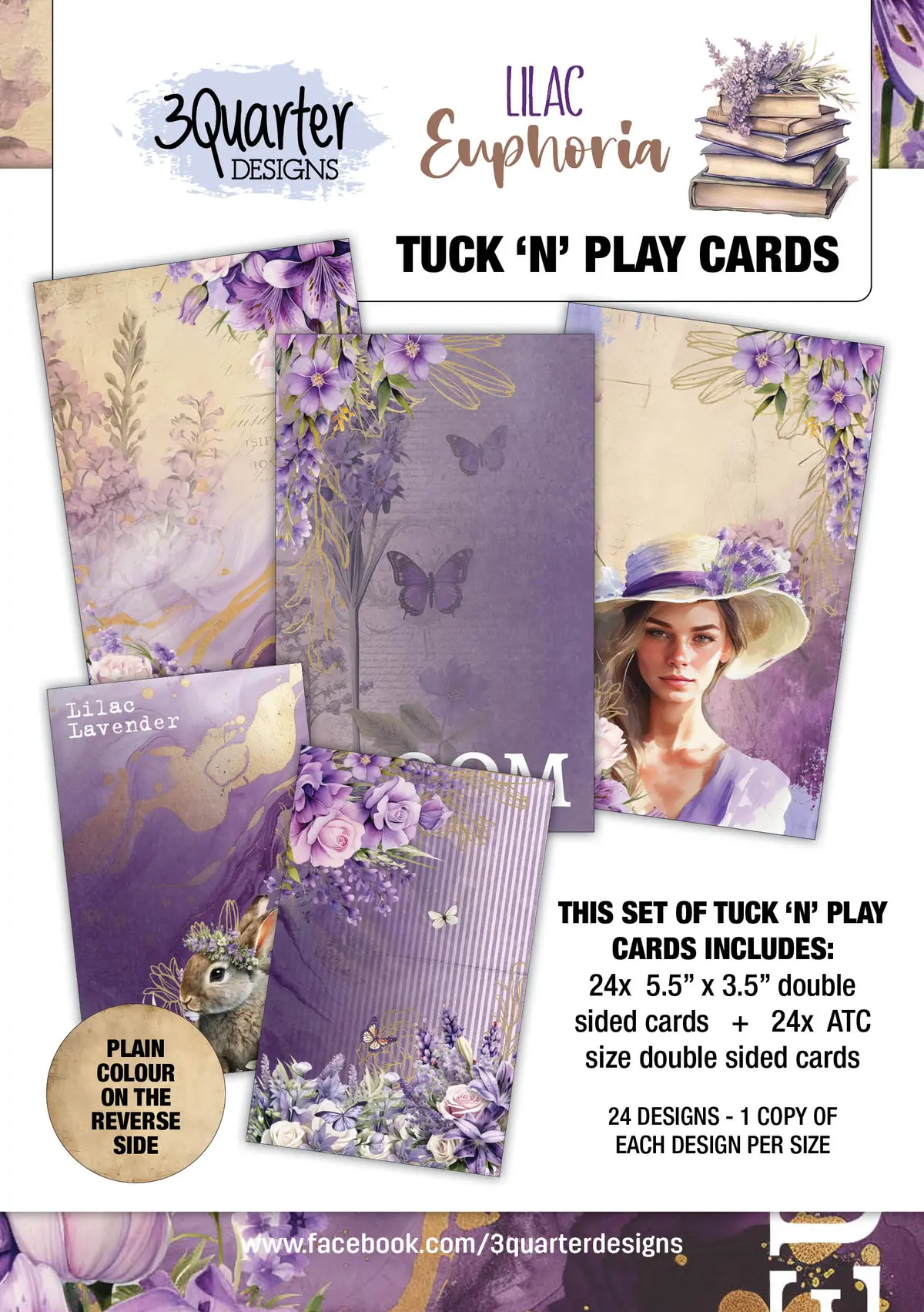3Quarter Designs Lilac Euphoria - Tuck N Play Cards 1
