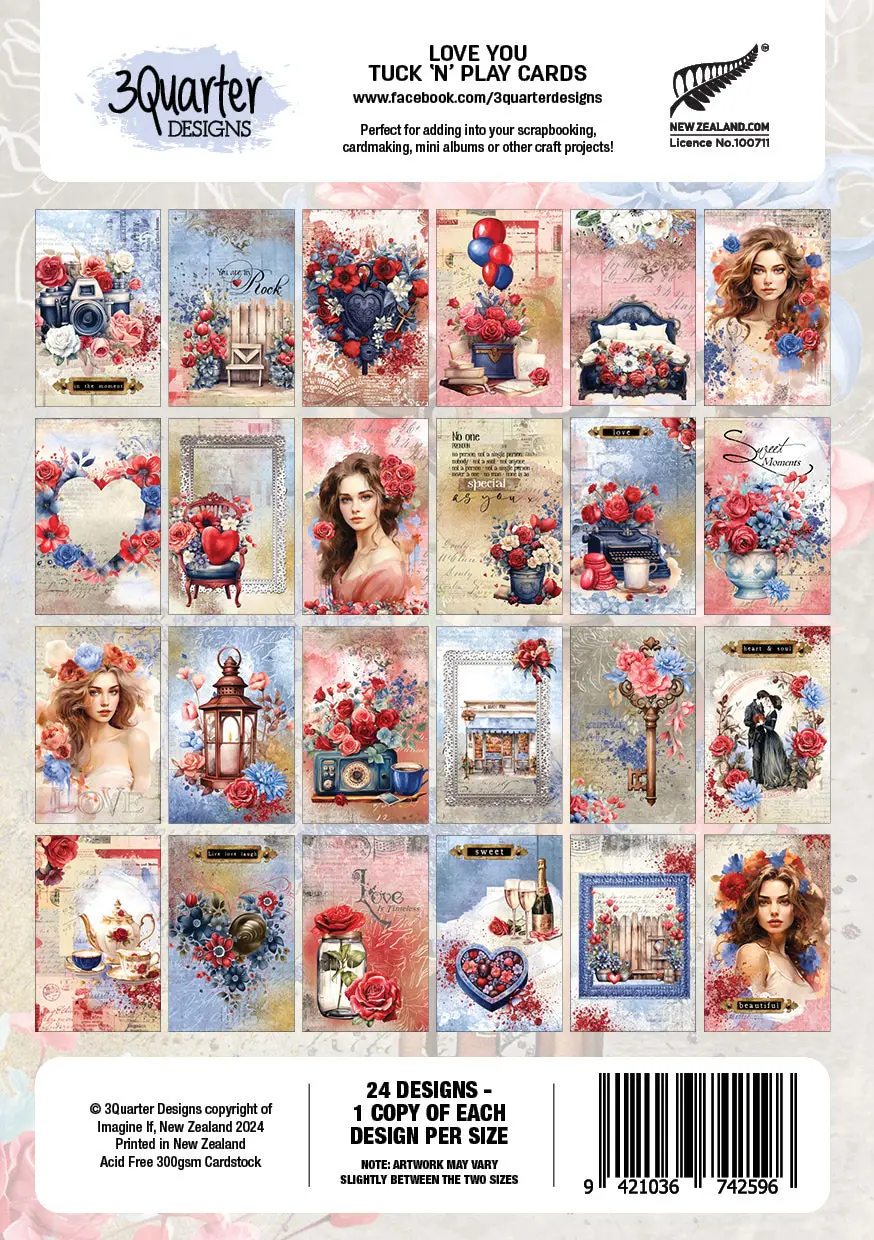3Quarter Designs Love You - Tuck N Play Cards 2