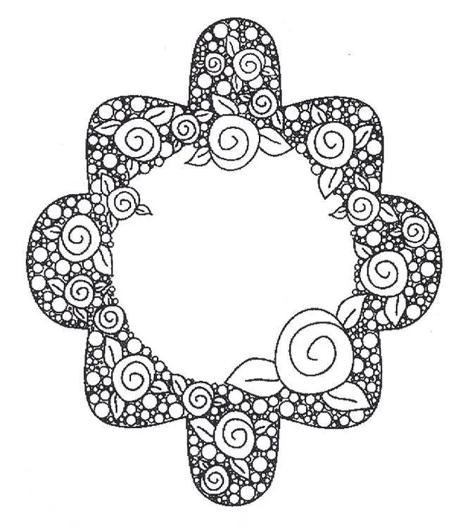 Sue Wilson - Deco Rose Burst Precut Rubber Stamp 1