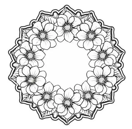 Creative Expressions Julia's Magnolia Circle Posy Pre-Cut Stamp 1