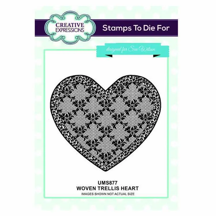 Creative Expressions Stamps To Die For Woven Trellis Heart Pre Cut Stamp 1