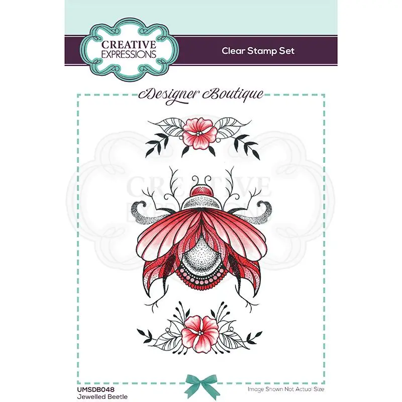 Creative Expressions Designer Boutique Collection Jewelled Beetle A6 Clear Stamp 1