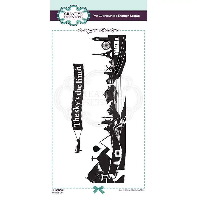 Creative Expressions Designer Boutique Collection Bucket List Dl Pre Cut Rubber Stamp Set Of 2 1