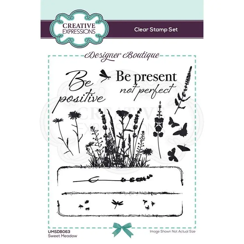 Creative Expressions Designer Boutique Collection Sweet Meadow A6 Clear Stamp Set 1