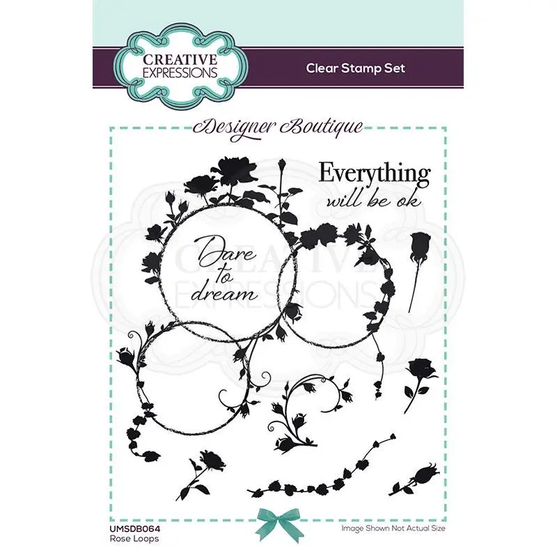 Creative Expressions Designer Boutique Collection Rose Loops A6 Clear Stamp Set 1