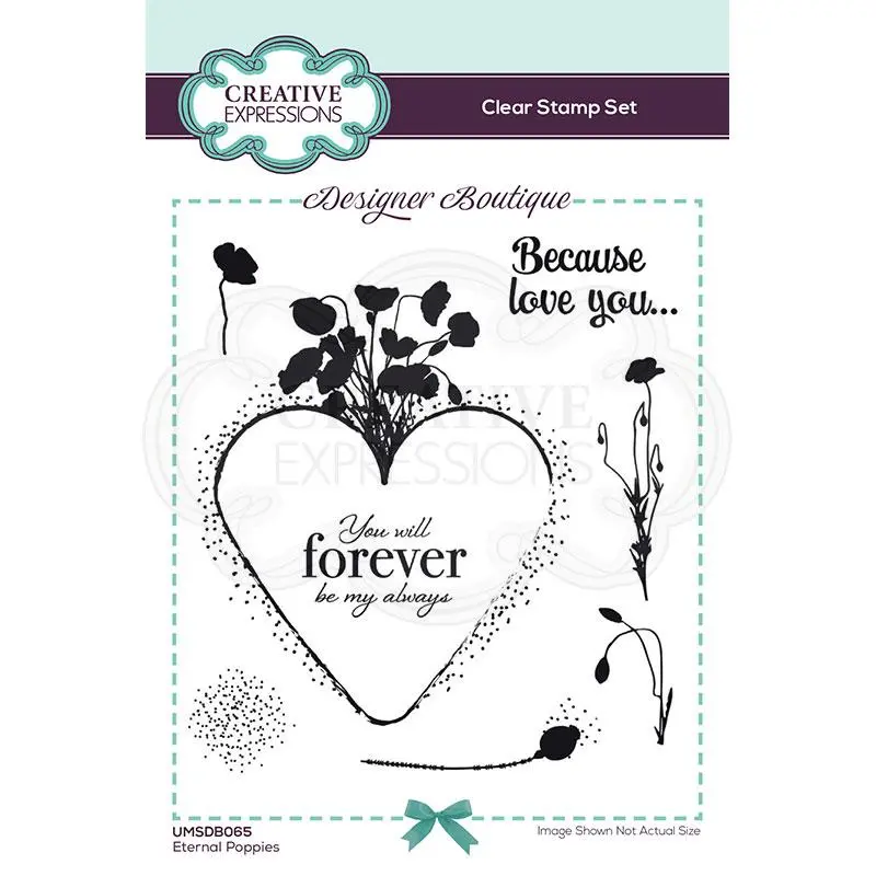 Creative Expressions Designer Boutique Collection Eternal Poppies A6 Clear Stamp Set 1