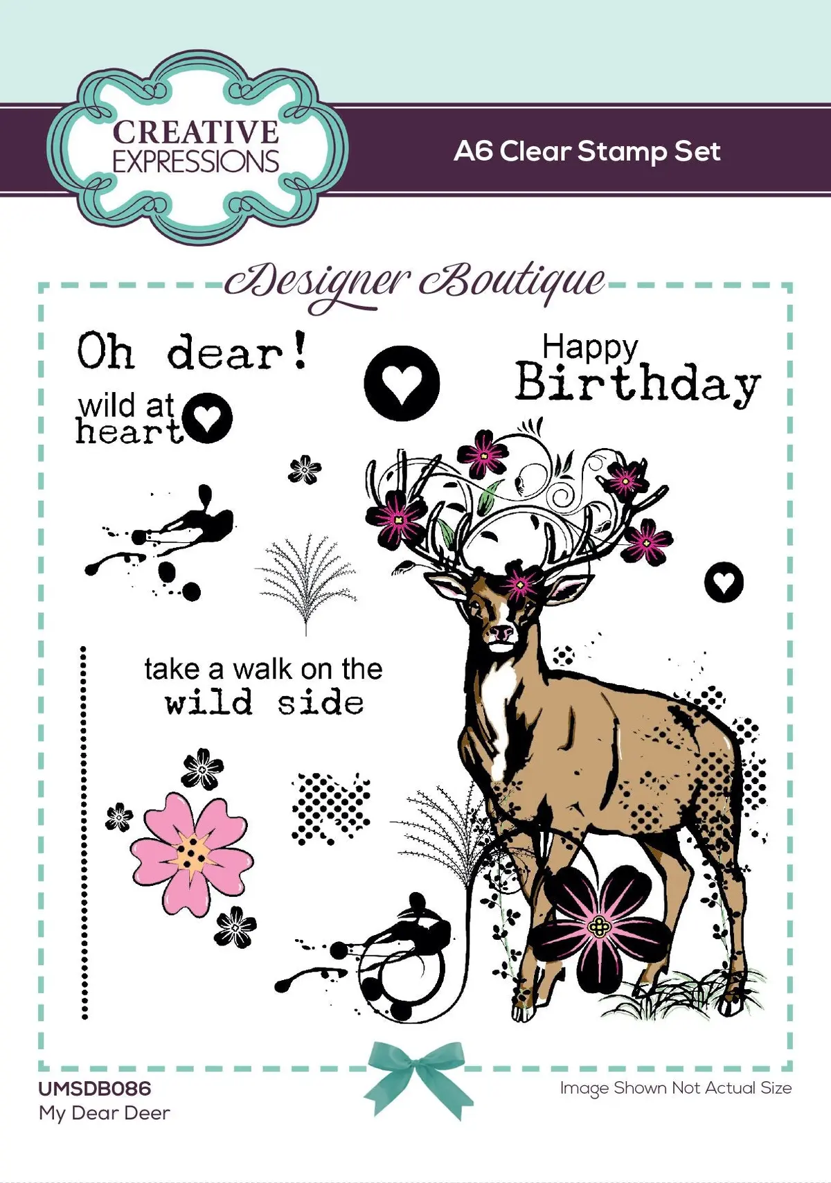 Creative Expressions Designer Boutique Woodland Walk Collection My Dear Deer A6 Clear Stamp Set 1