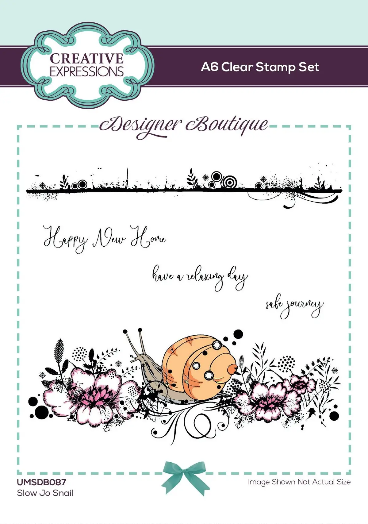 Creative Expressions Designer Boutique Woodland Walk Collection Slow Jo Snail A6 Clear Stamp Set 1