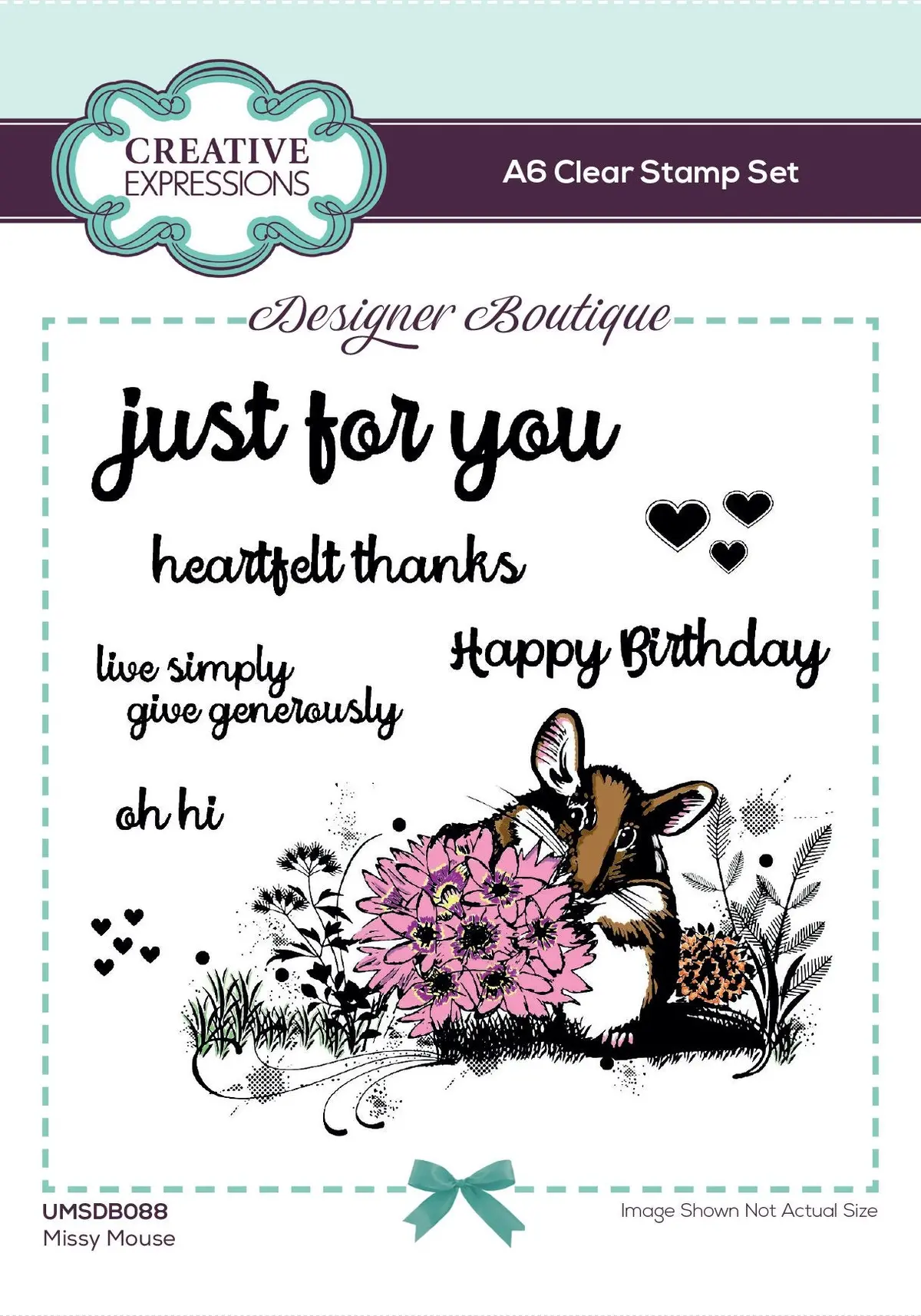 Creative Expressions Designer Boutique Woodland Walk Collection Missy Mouse A6 Clear Stamp Set 1