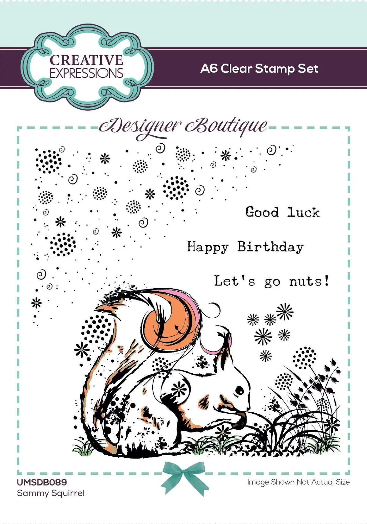 Creative Expressions Designer Boutique Woodland Walk Collection Sammy Squirrel A6 Clear Stamp Set 1