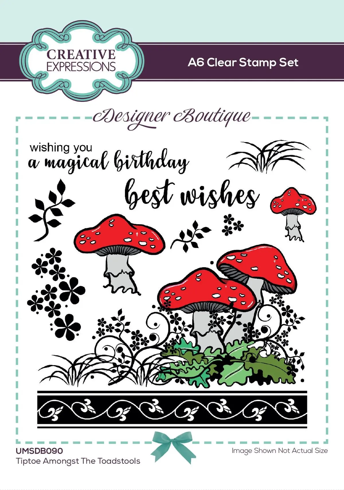 Creative Expressions Designer Boutique Woodland Walk Collection Tiptoe Amongst The Toadstools A6 Clear Stamp Set 1