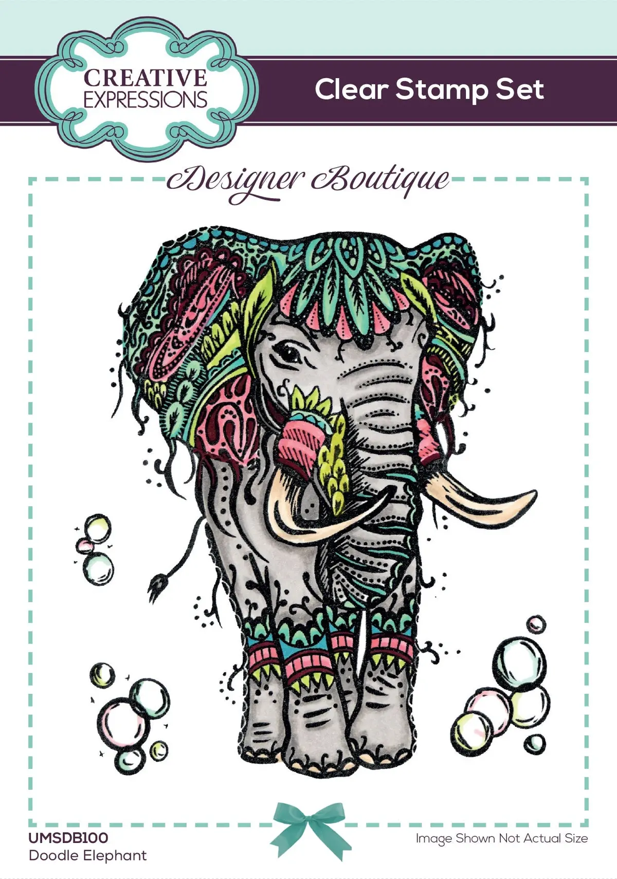 Creative Expressions Designer Boutique Doodle Elephant 6 In X 4 In Clear Stamp Set 1