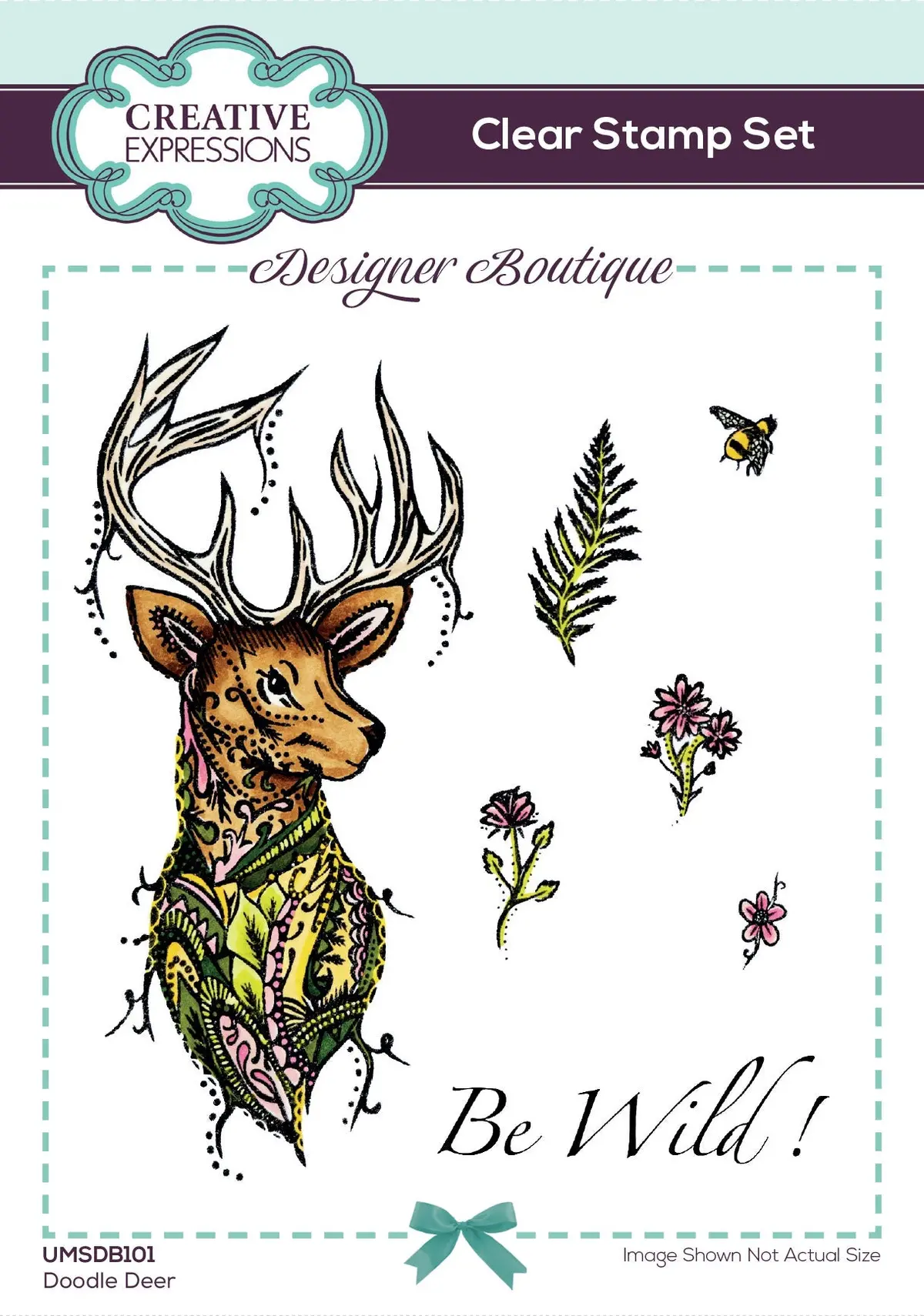 Creative Expressions Designer Boutique Doodle Deer 6 In X 4 In Clear Stamp Set 1