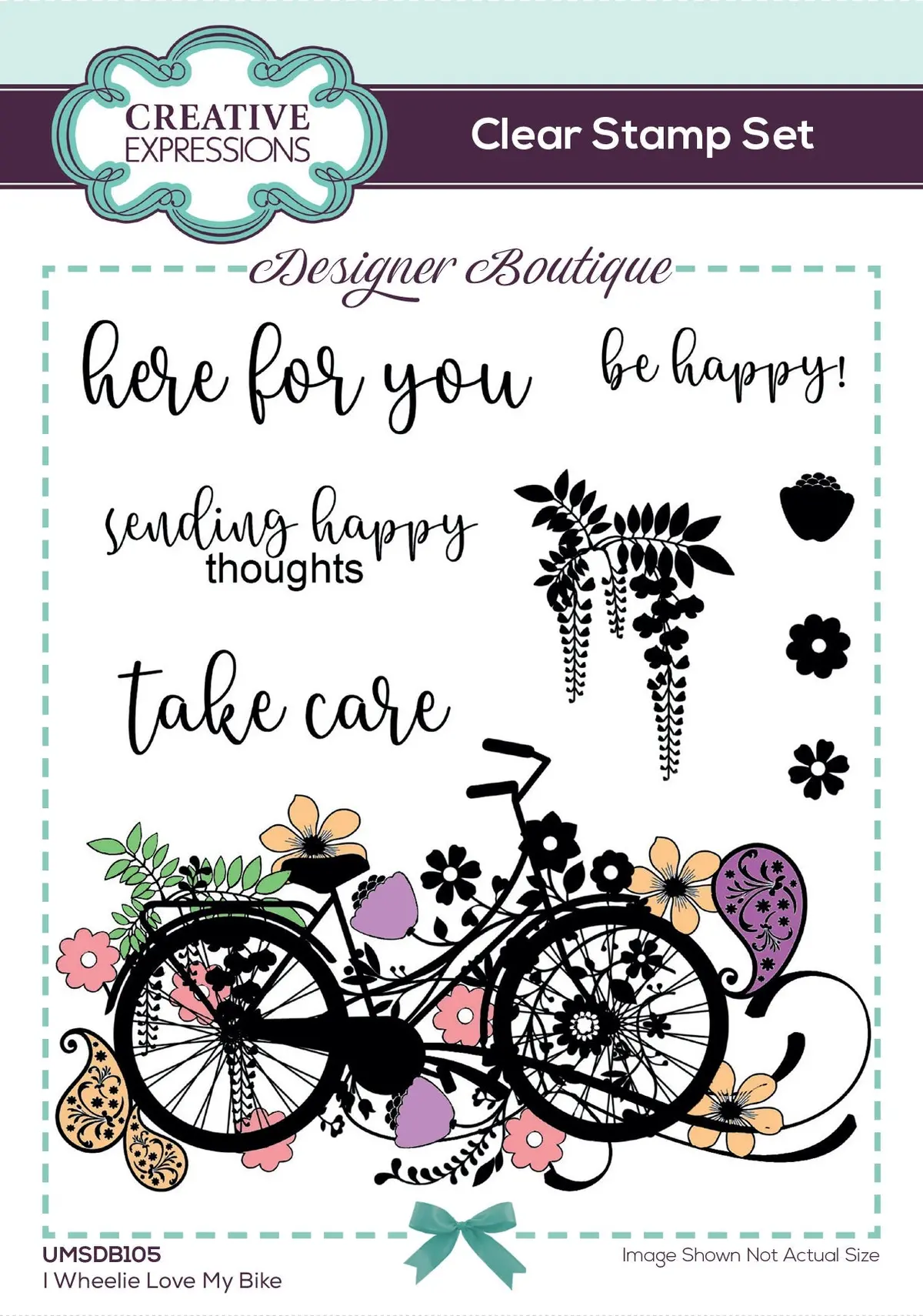 Creative Expressions Designer Boutique I Wheelie Love My Bike 6 In X 4 In Clear Stamp Set 1