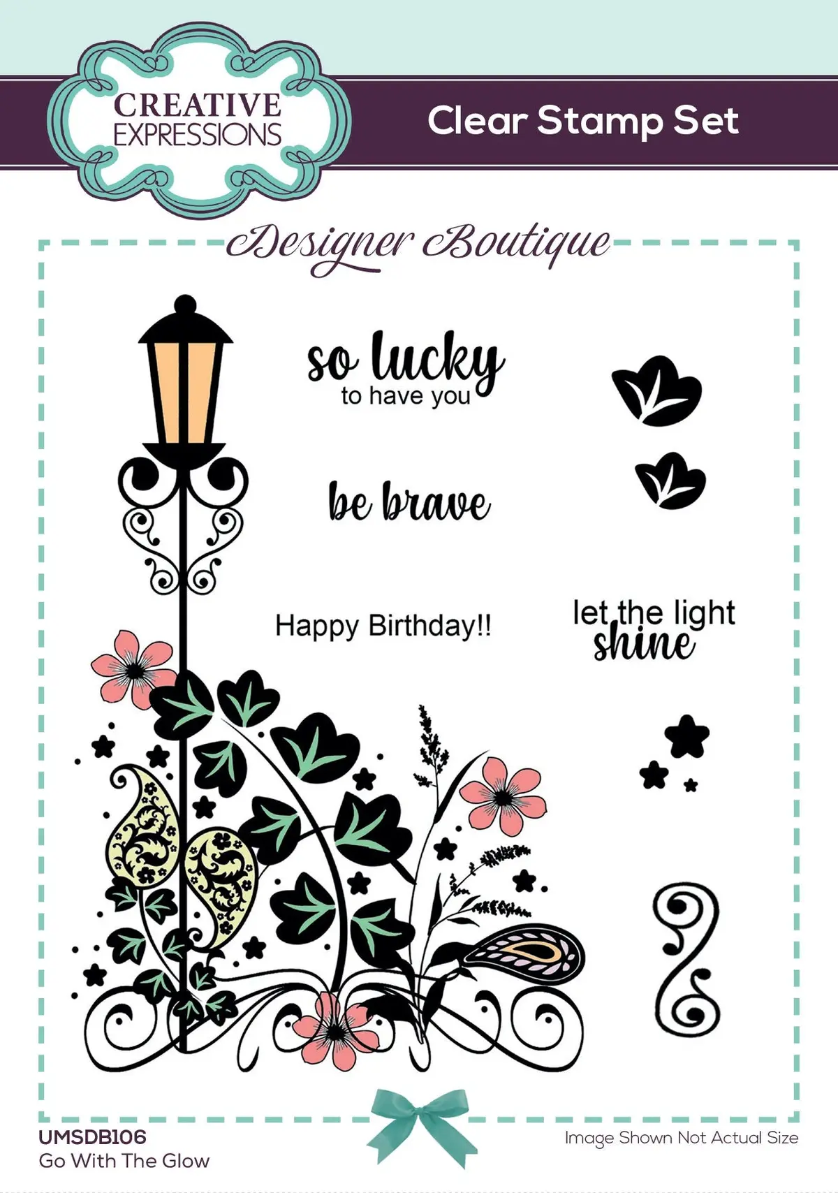Creative Expressions Designer Boutique Go With The Glow 6 In X 4 In Clear Stamp Set 1