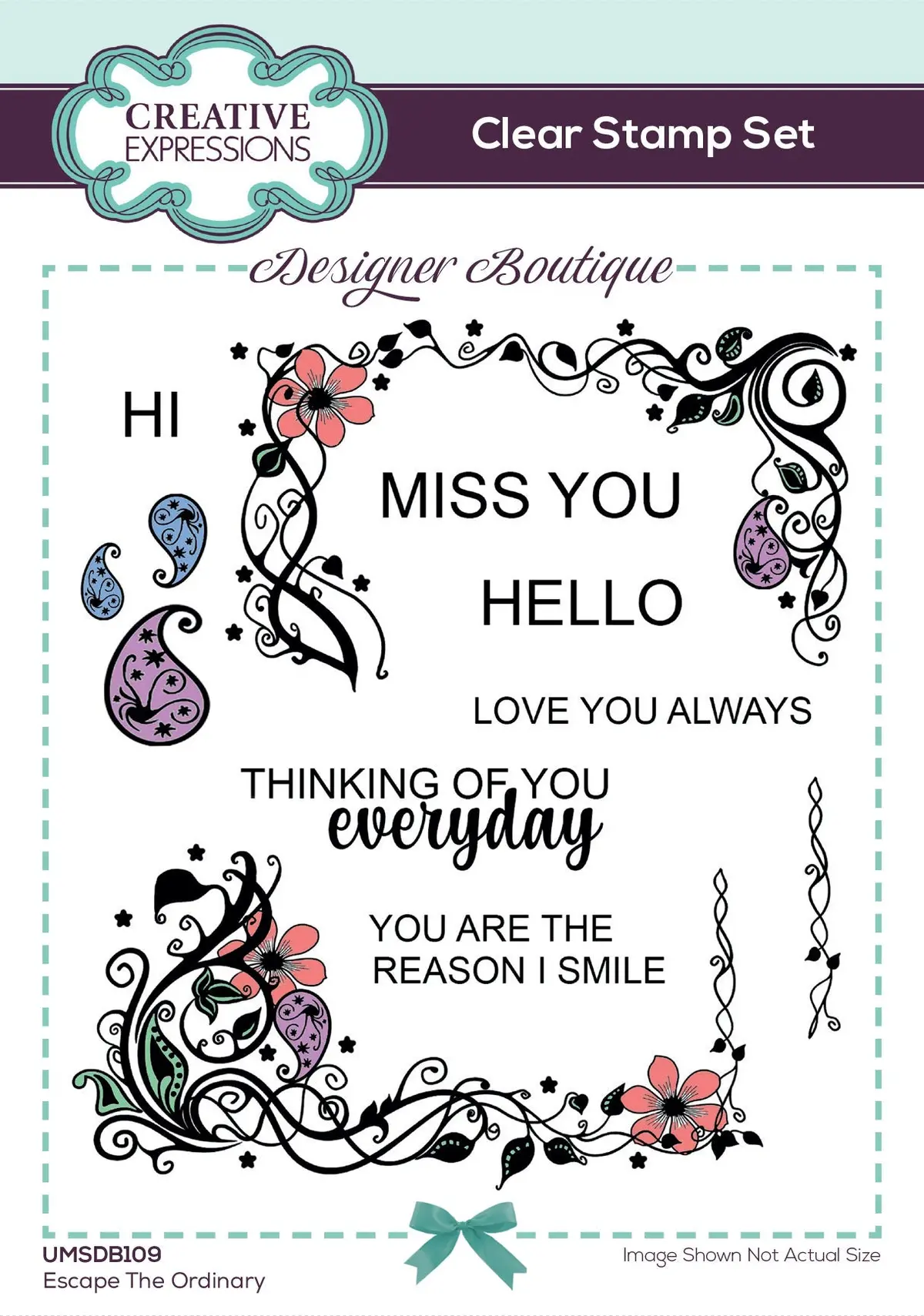 Creative Expressions Designer Boutique Escape The Ordinary 6 In X 4 In Clear Stamp Set 1
