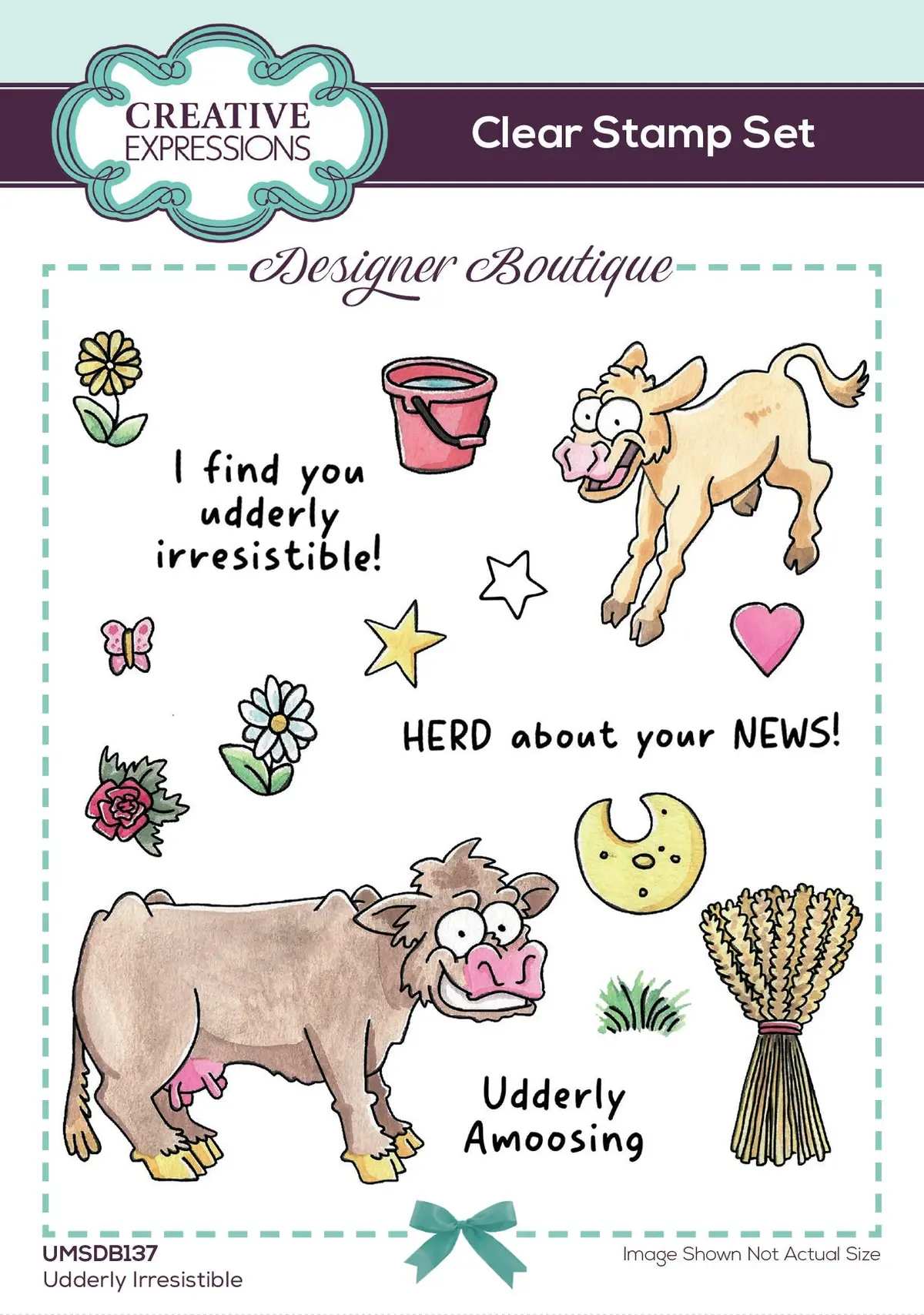 Creative Expressions Udderly Irresistible 6 In X 4 In Clear Stamp Set 1