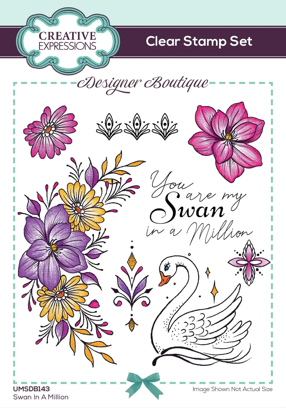 Creative Expressions Designer Boutique Swan In A Million 6 In X 4 In Stamp Set 1