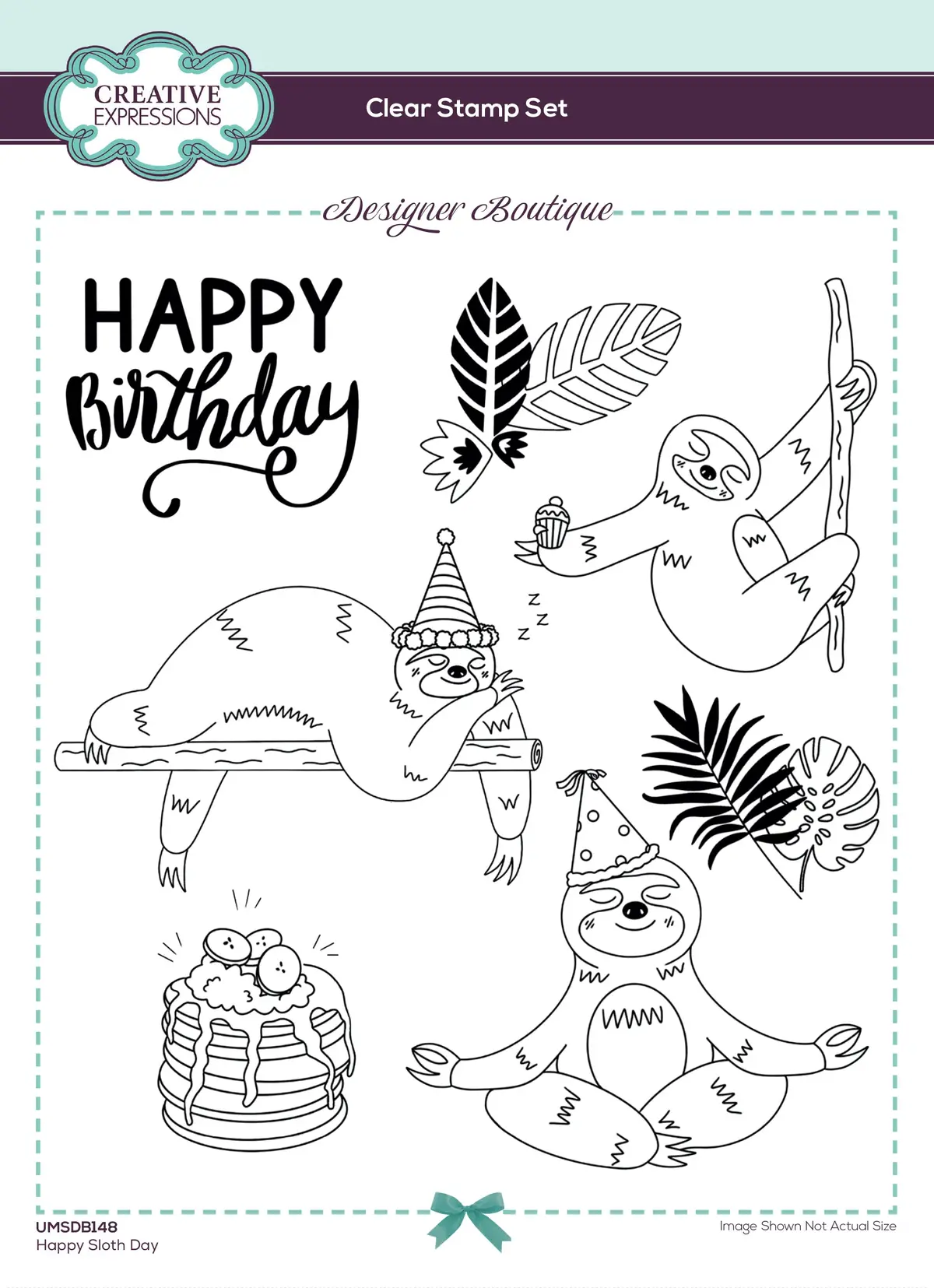 Creative Expressions Designer Boutique Happy Sloth Day 6 In X 8 In Stamp Set 1