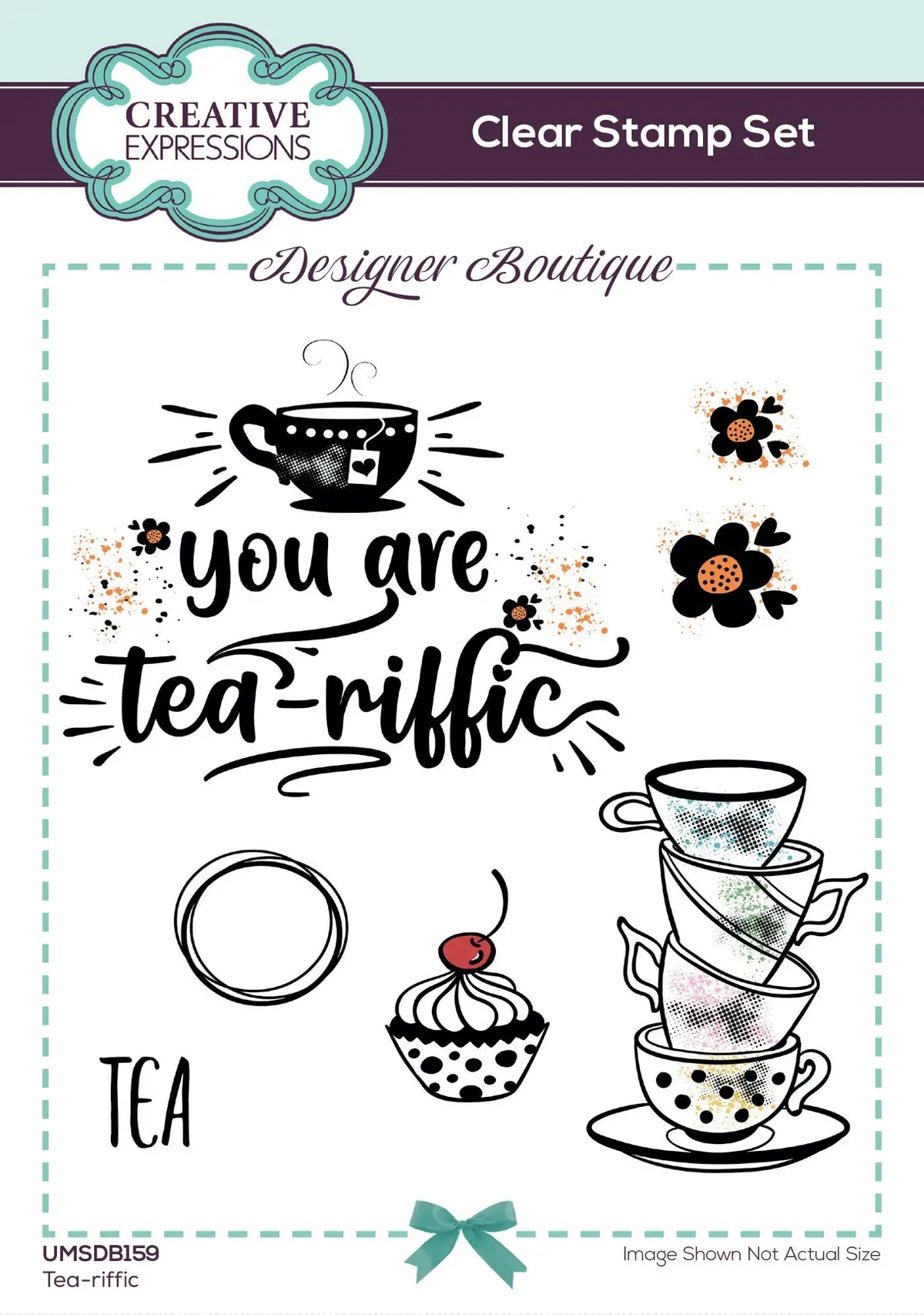 Creative Expressions Designer Boutique Tea-Riffic 6 In X 4 In Stamp Set 1