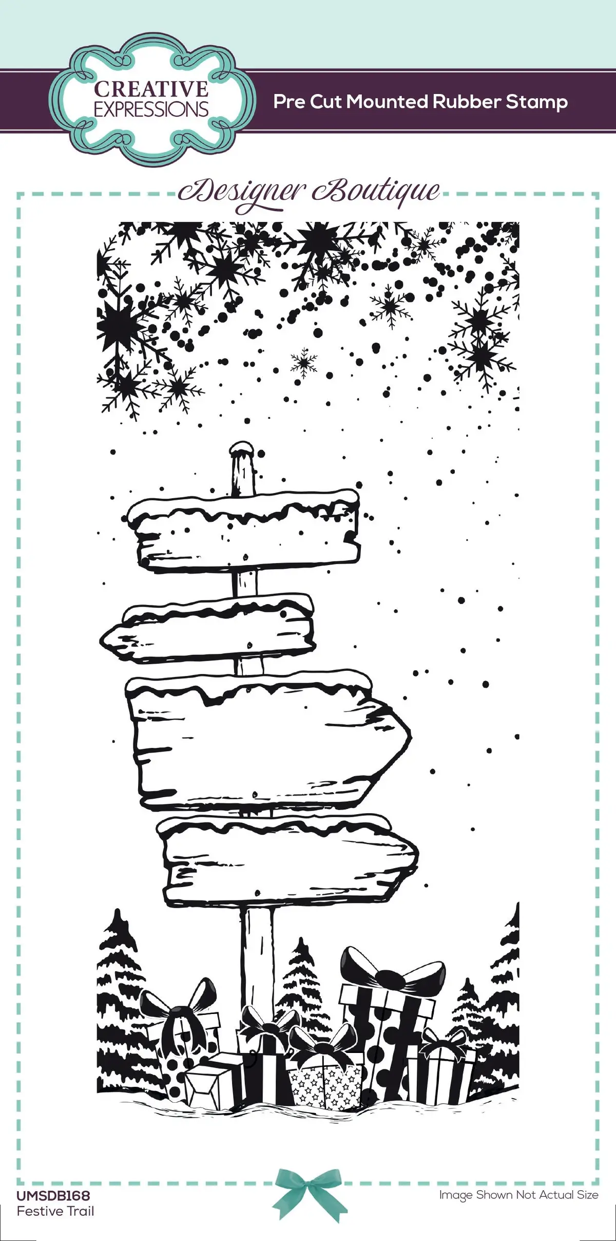 Creative Expressions Designer Boutique Festive Trail 4 In X 8 In Pre Cut Stamp 1