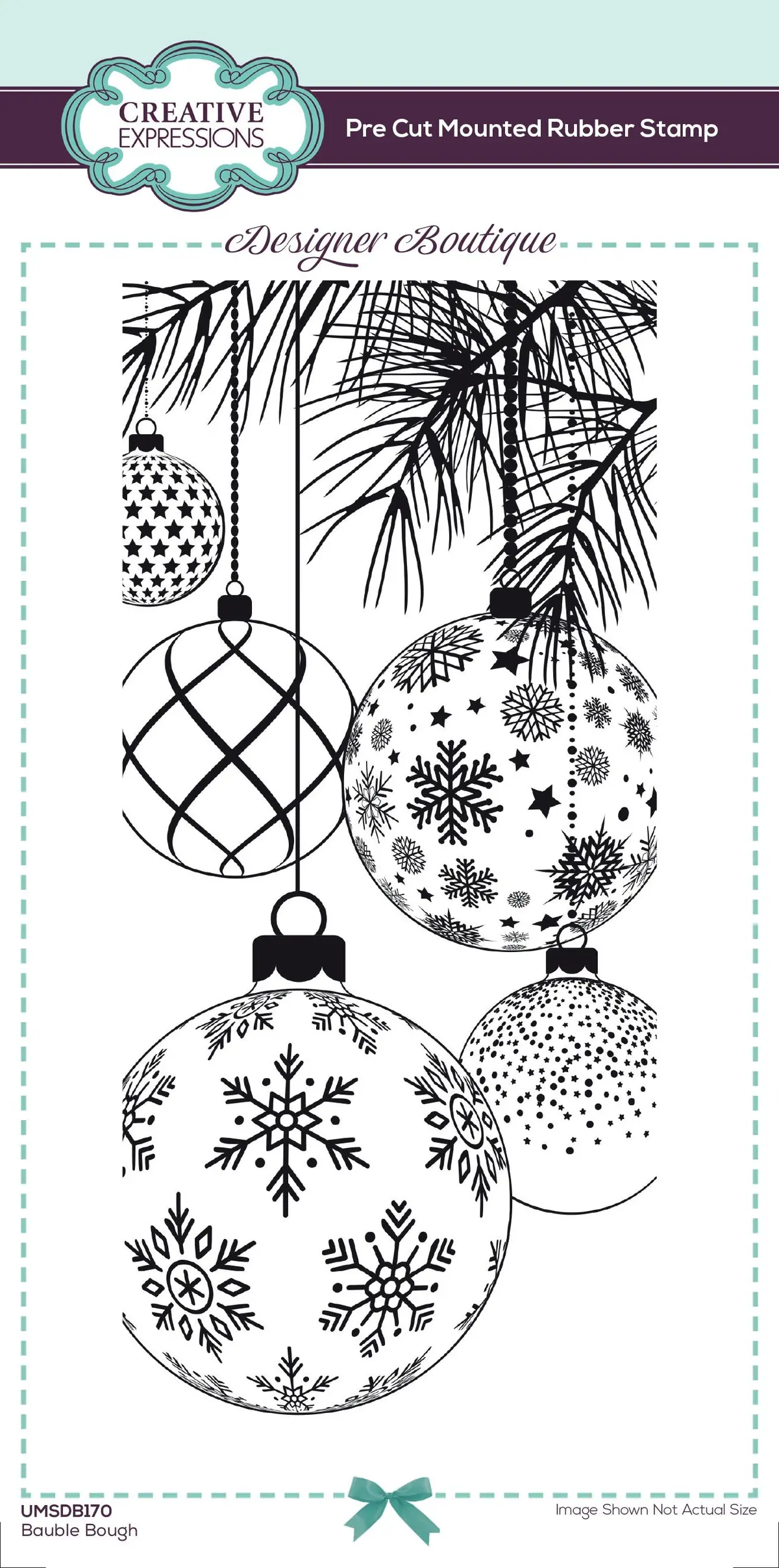 Creative Expressions Designer Boutique Bauble Bough 4 In X 8 In Pre Cut Stamp 1