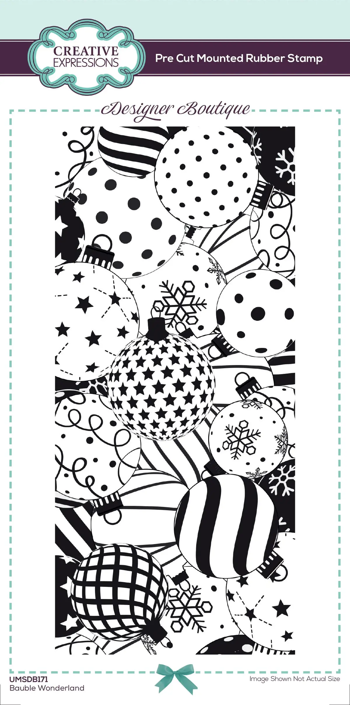 Creative Expressions Designer Boutique Bauble Wonderland 4 In X 8 In Pre Cut Stamp 1