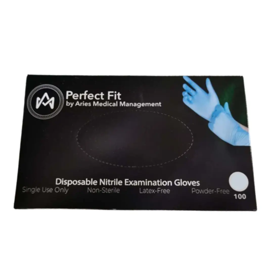 Perfect Fit Blue Disposable Latex & Powder-Free Nitrile Gloves 1