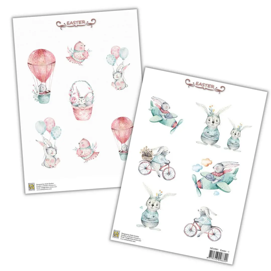 Nellie's Vintage Sheets A4 Easter 2 Sheets 1