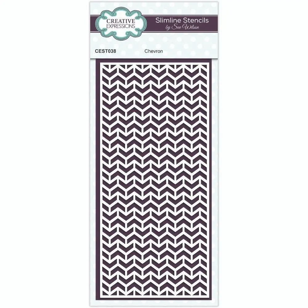 Sue Wilson Chevron Slimline  Stencil 1