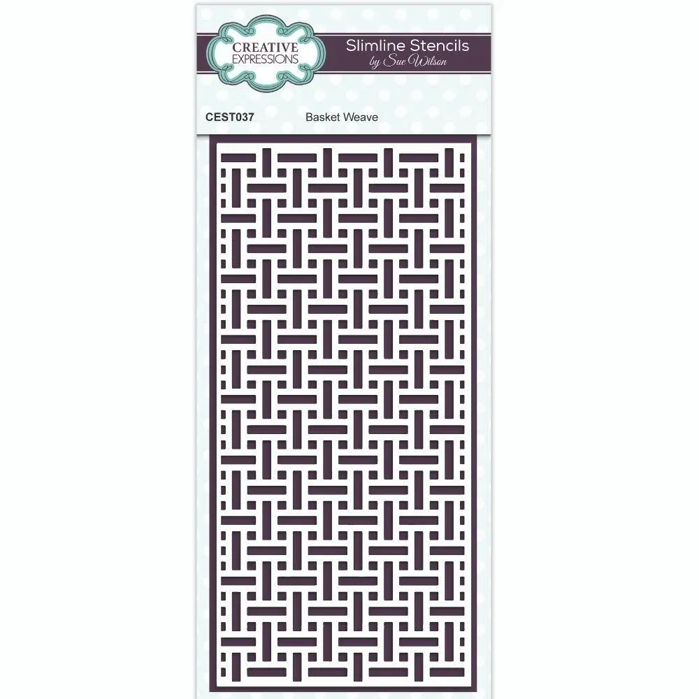 Sue Wilson Basket Weave Slimline Stencil 1