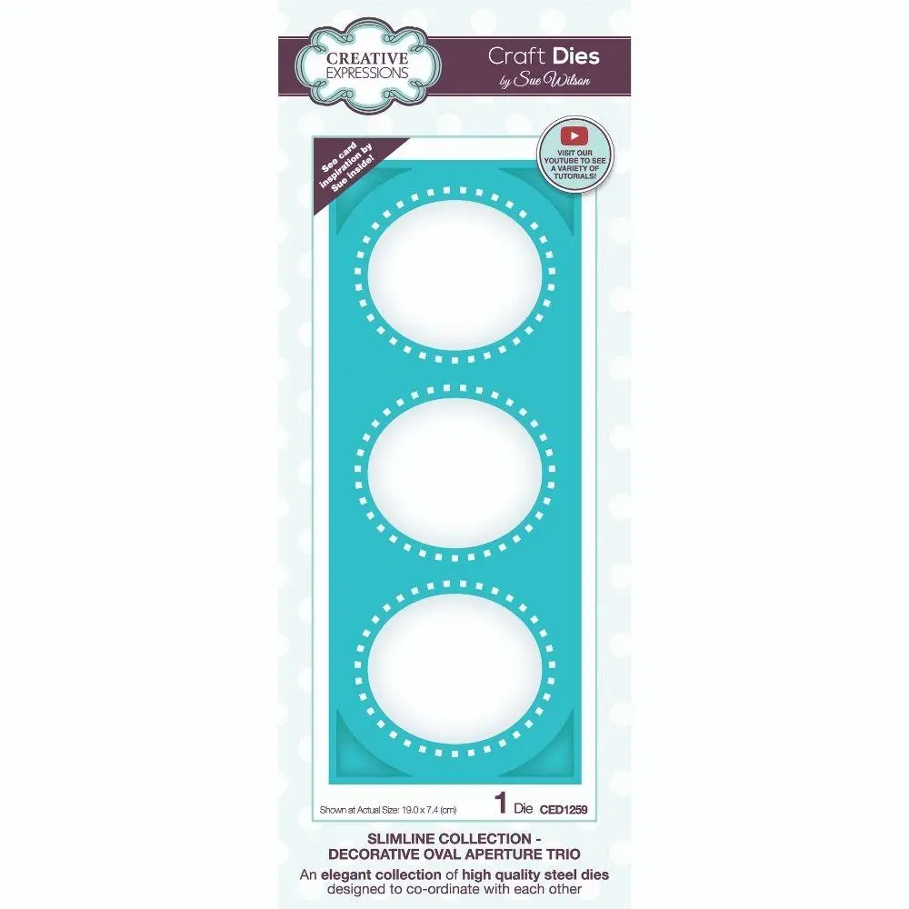 Sue Wilson Slimline Decorative Oval Aperture Trio Craft Die 1