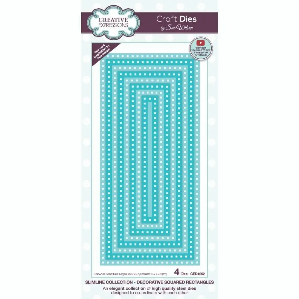 Sue Wilson Slimline Decorative Squared Rectangles Craft Die 1