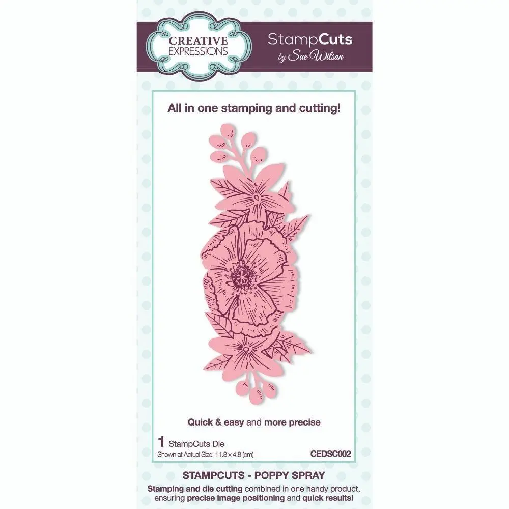 Sue Wilson Poppy Spray Stampcuts Die 1