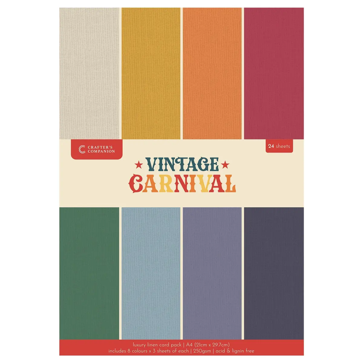 Vintage Carnival Luxury Linen Cardstock - A4 1